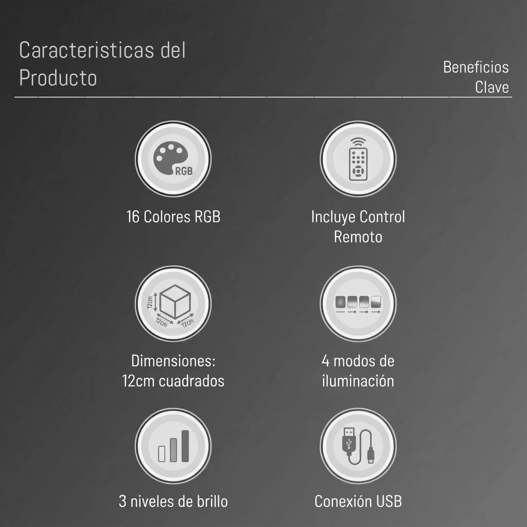 Lámpara LED AquaCube RGB + Control Remoto